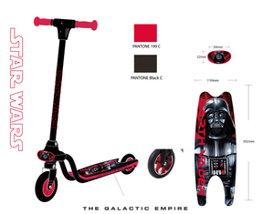 OEM Star-Wars Red Kid's Scooter ajustable con freno de mano